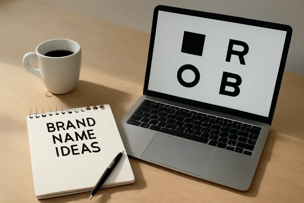 A clean and minimalistic workspace emphasizing the importance of clarity and simplicity in brand name creation.