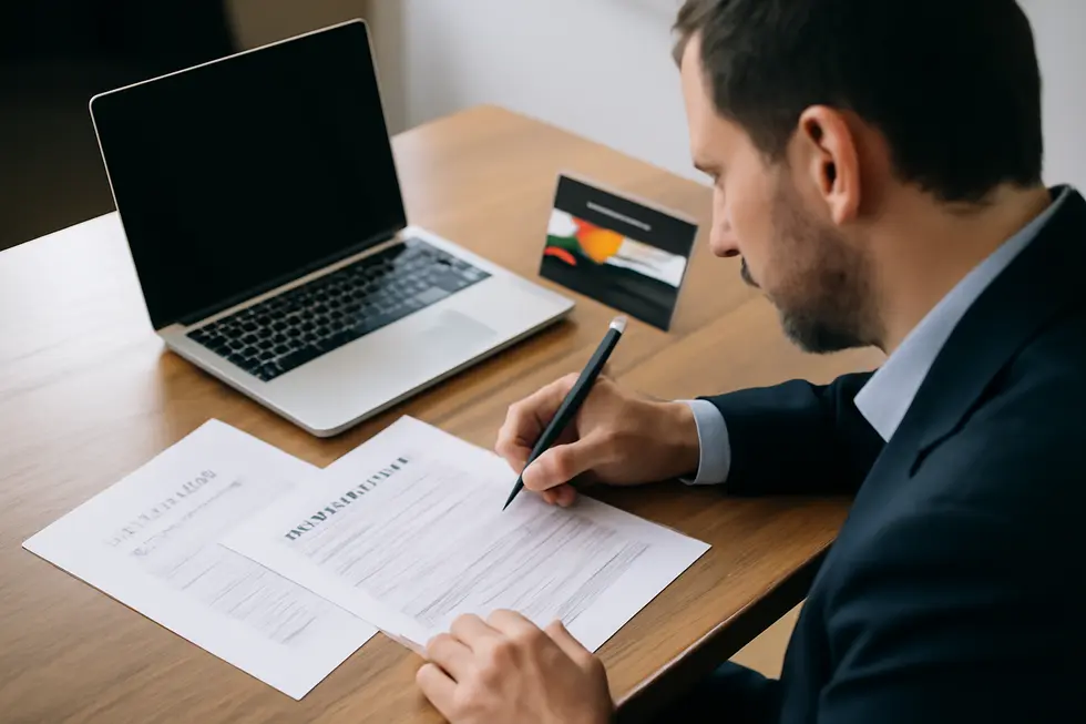 A business owner completing Colorado’s trade name registration form, symbolizing understanding legal requirements.