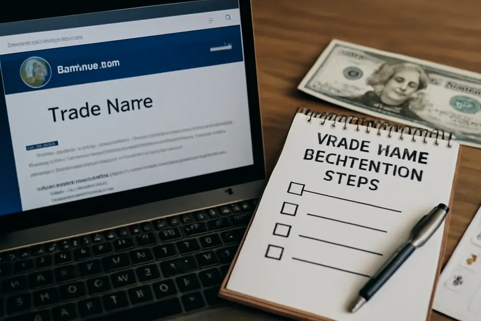 A business owner completing Colorado’s trade name registration form, symbolizing understanding legal requirements.
