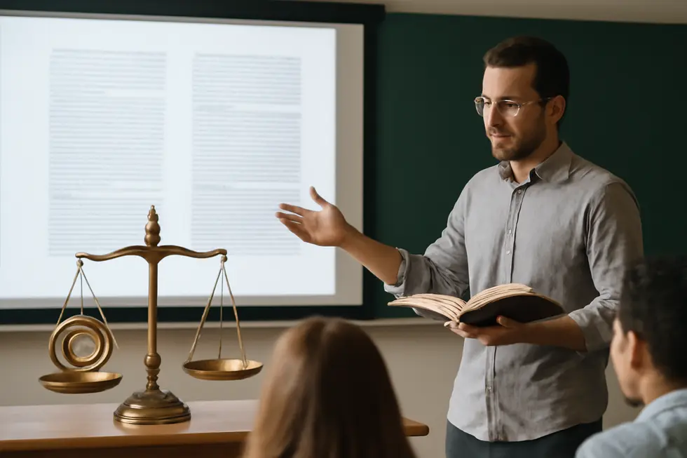 A business owner studies key original works to understand the foundation of copyright law.