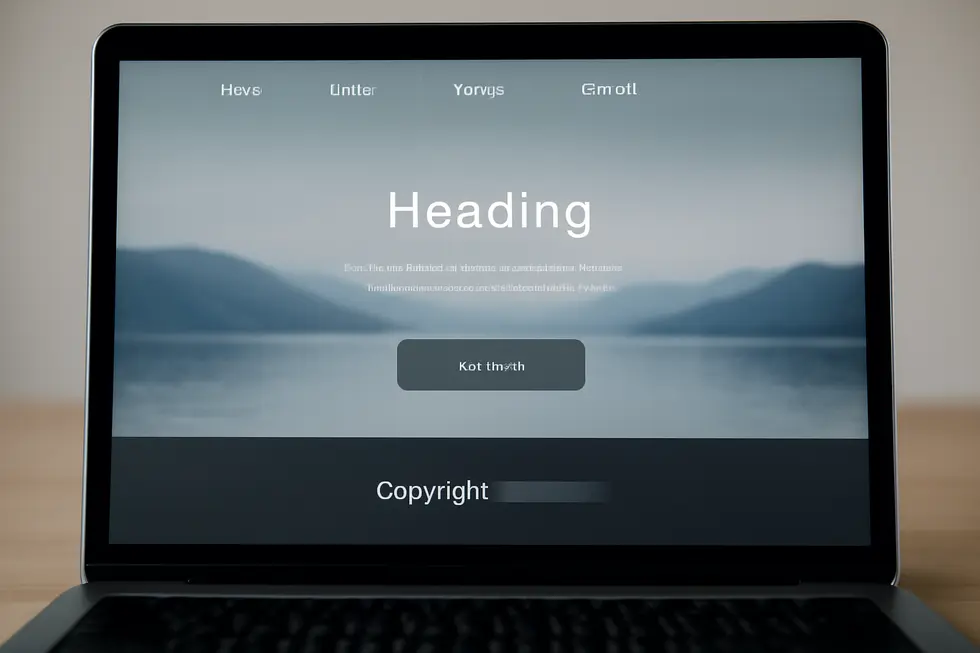 Example of a properly formatted copyright line in a website footer emphasizing essential components.