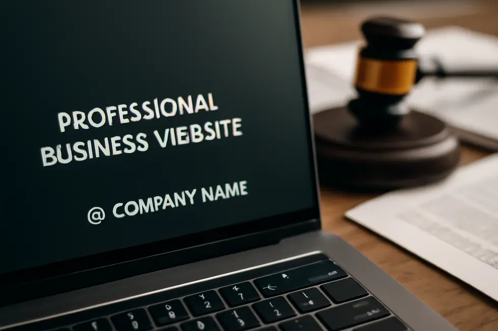 An example of a website footer showcasing the core elements of a copyright message essential for business owners.