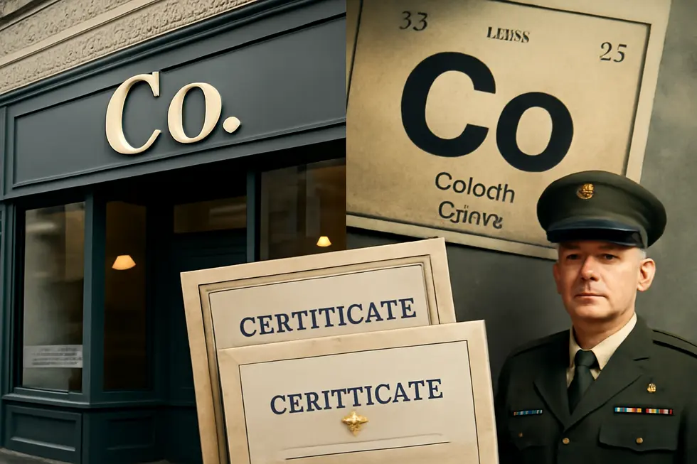 Entrepreneurs engaged in developing effective corporate names illustrating the importance of the ‘c o name’ in business identity.