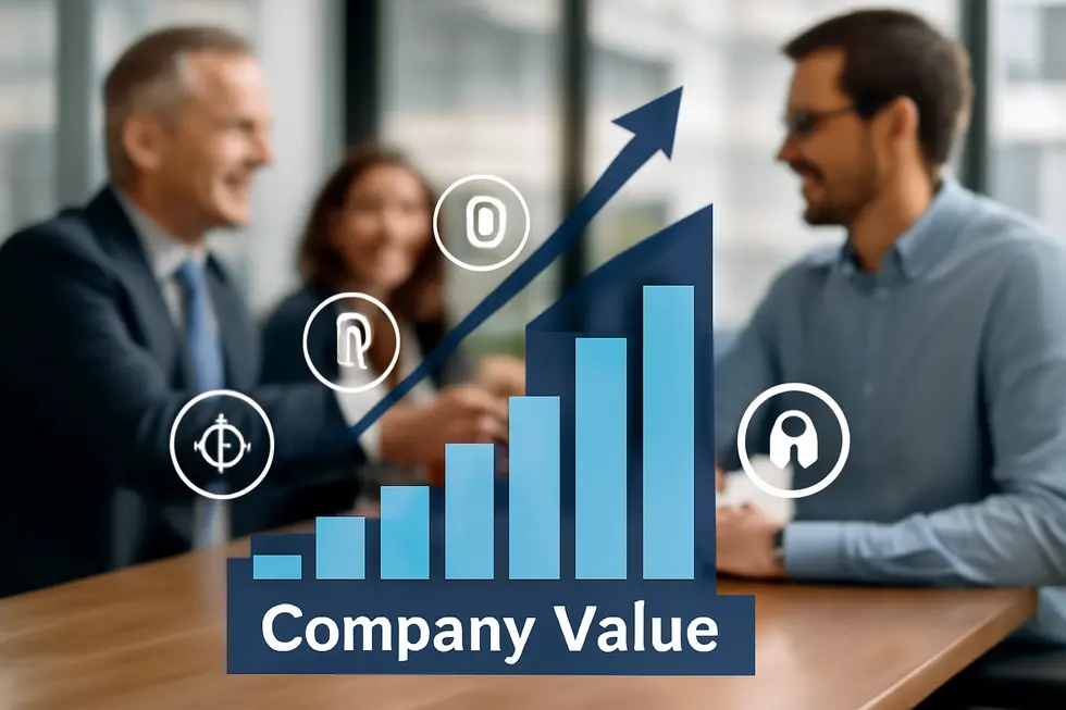 Visualizing the different types of company intellectual property protections: patents, trademarks, copyrights, and trade secrets.
