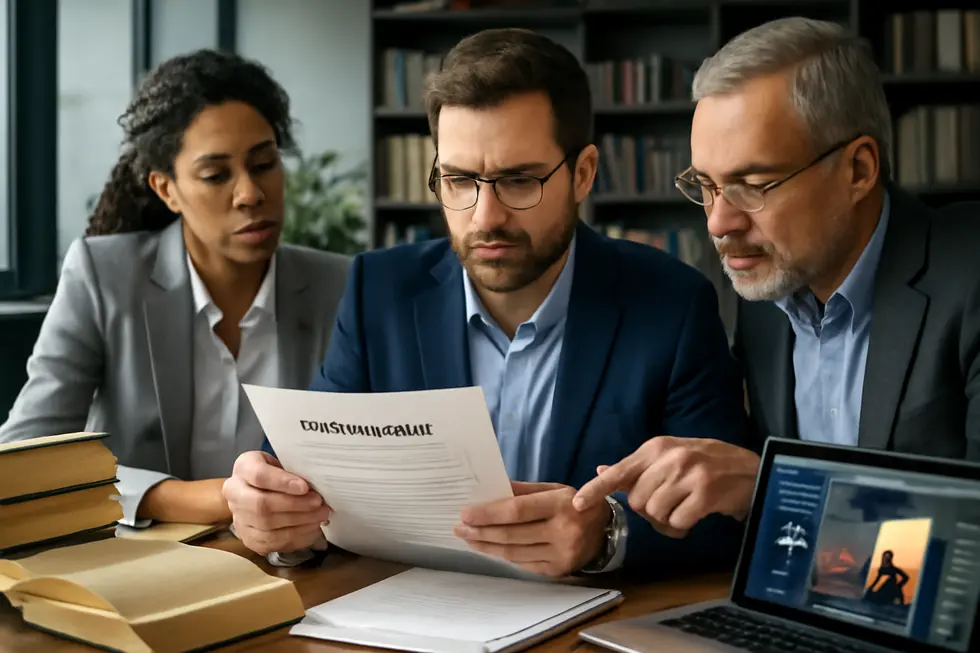 Business owner engaged in understanding the exclusive scope of copyright distribution rights with legal counsel.