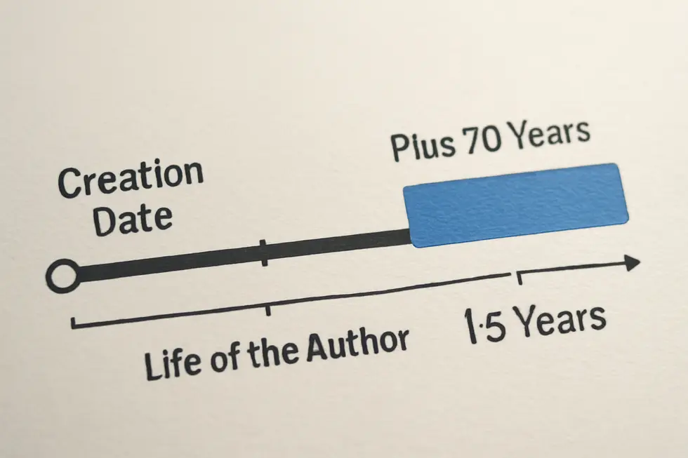 A business owner drafting a copyright statement with the essential elements: © symbol, year, and owner name.