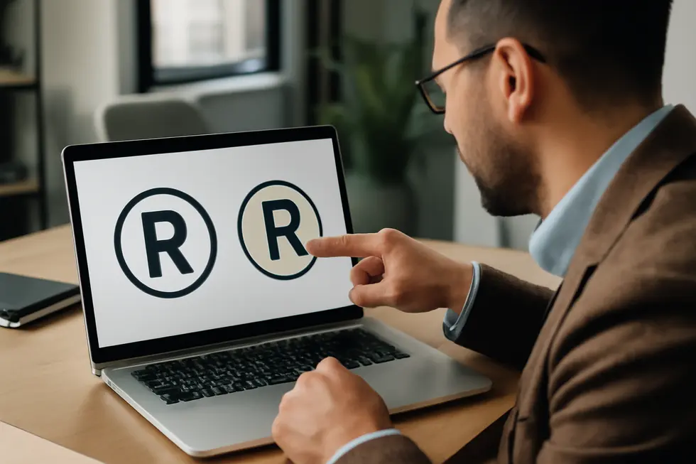 A comparison of original versus confusingly similar logos illustrating trademark protection.