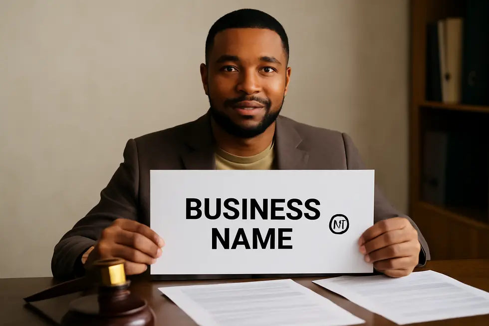 A visual representation of why business names cannot be copyrighted but require other forms of legal protection.