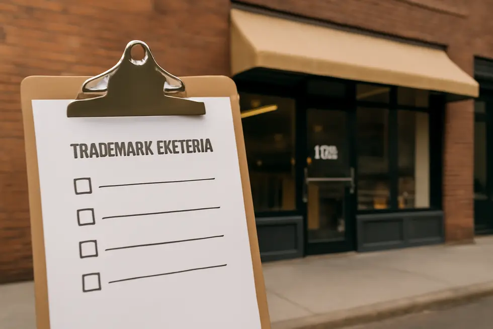 Visual contrast between registered business name and trademark protection.